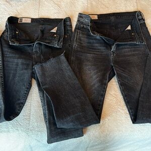 2 pairs of black high waisted gap jeans